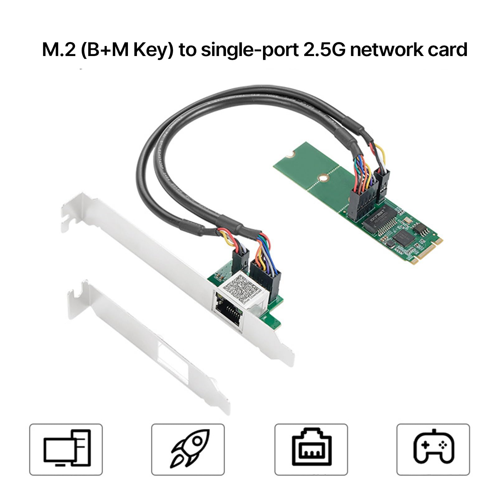 2.5G Base-T Gigabit Adattatori di Rete I225 Chip 2500Mbps M.2 2.5Gb Scheda Ethernet RJ45 Controller Scheda per PC Scheda di Rete