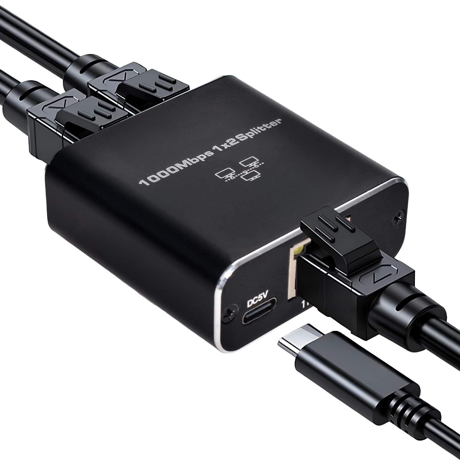Ethernet Splitter 1 To 2 1000Mbps High Speed Gigabit Ethernet