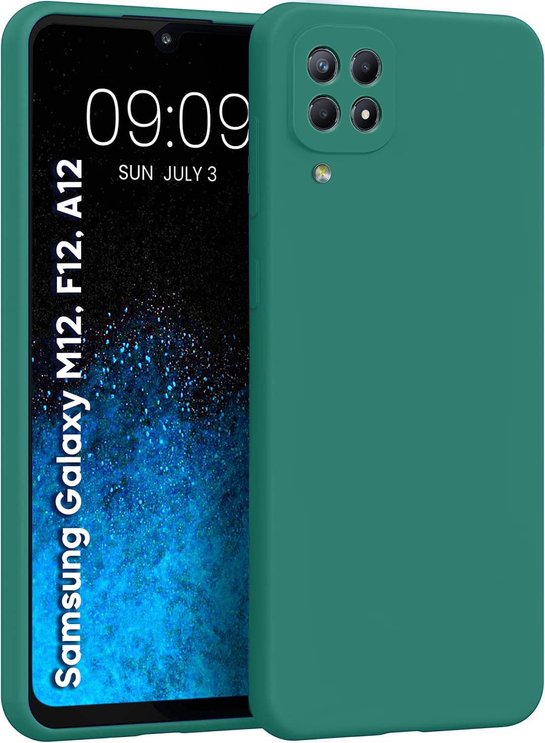 Zubitech Samsung Galaxy A12 / M12 Case Cover soft TPU Transparent Silicone Gel Back Protective slim fit camera protection case Designed for Samsung Galaxy A12 / M12 (Green)