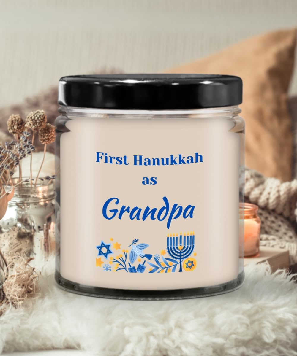 First Hanukkah as Grandpa Candle, Candles with Text, Birthday Gift, Hanukkah Gift, Holiday, Menorah