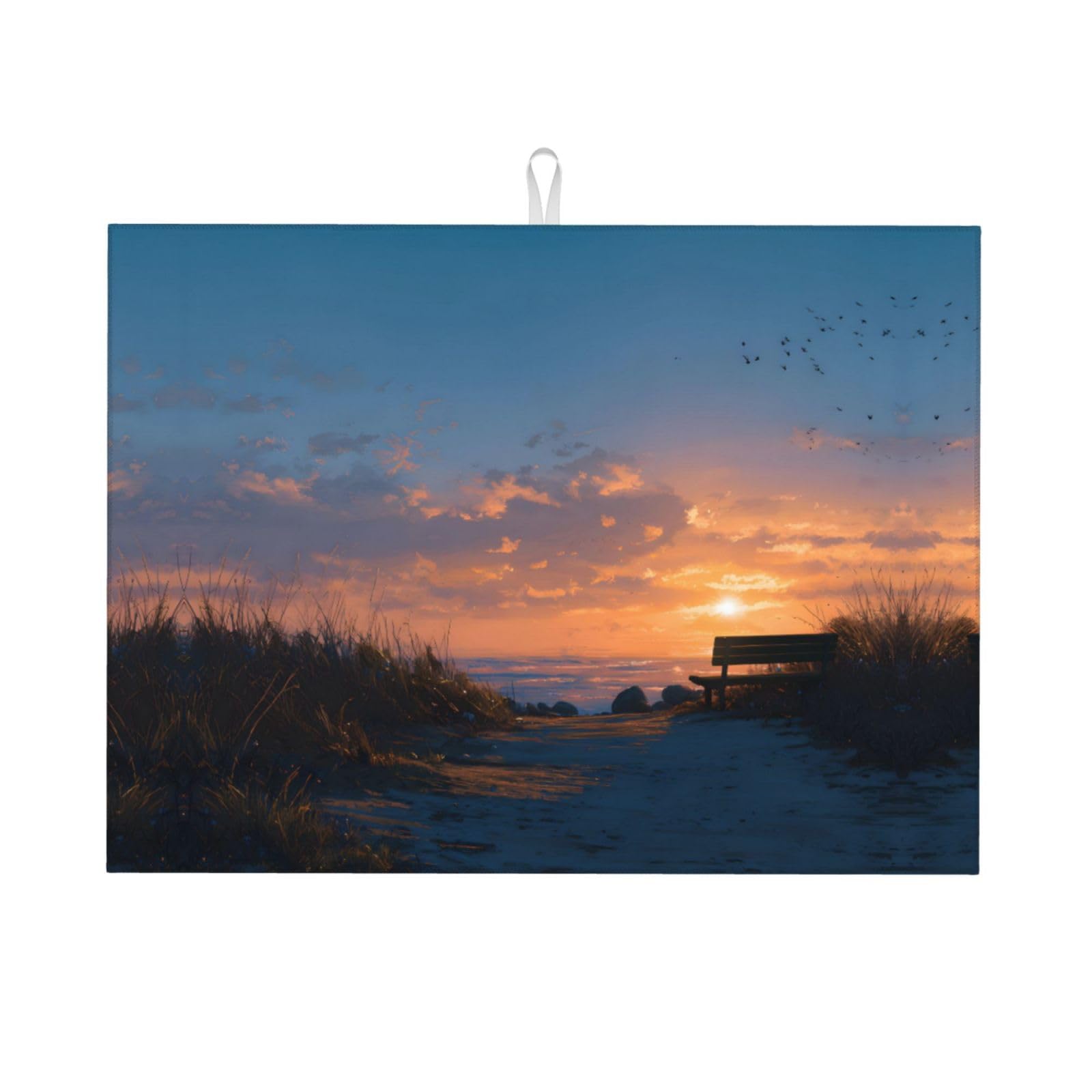 Sunriseprint Dish Drying Mat, Microfiber Dry Pad, Quick-Drying Dish Drainer Board Mat For Kitchen Counter-Top Tabletop Accessories,24x18 Inch