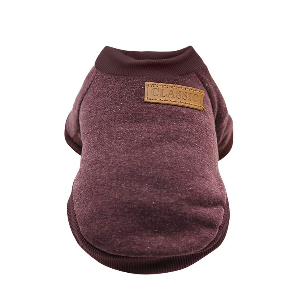 Pet Dog-Puppy Classic Sweater Sweatshirt Clothes Warm Jumper Winter Pet Clothes Hangers (Brown, XL)