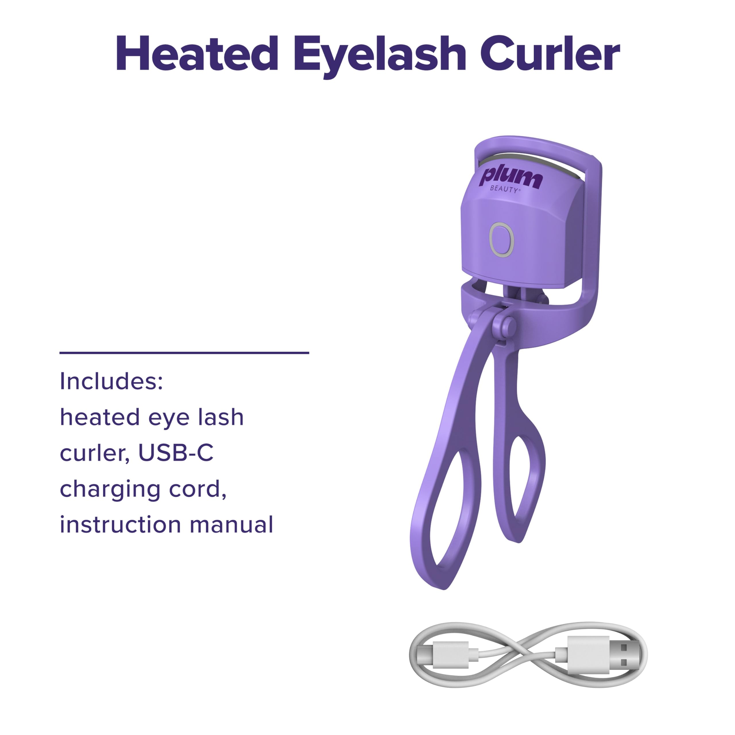 Plum Beauty Lash Lift Off Beheizte Wimpernzange - USB-C Wiederaufladbare Elektrische Wimpernzange mit 2 Temperaturstufen - Langanhaltend, No-Pinch Lash Lift für mühelose, weit wache Augen