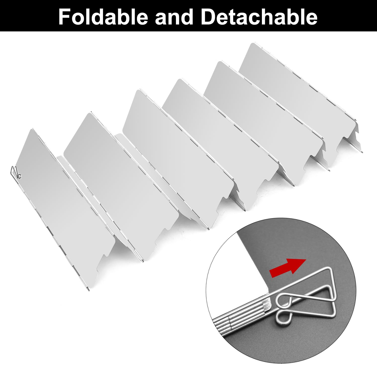 12 Placas Parabrisas Plegable para Camping, Parabrisas Plegable y Portátil, Protectora Paravientos de Aluminio, Estufa al Aire libre Parabrisas, Cortavientos Plegable para Cocina o Gas de Camping