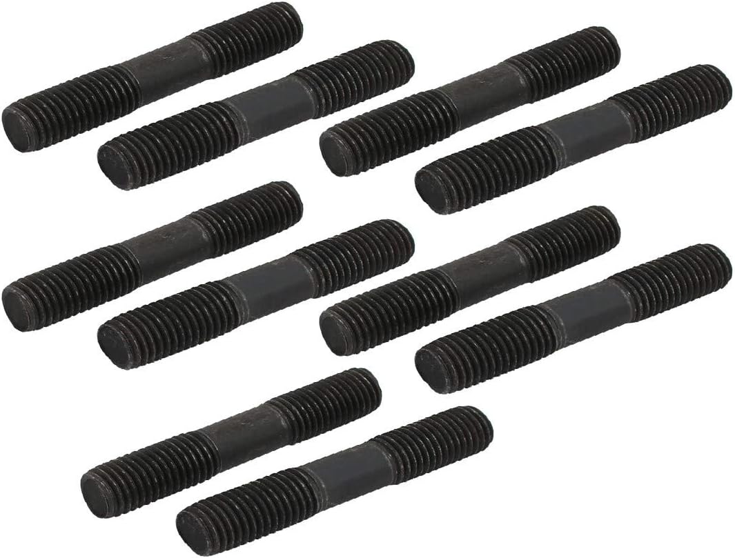 New Lon0167 5/8'' Thread 4'' Length Carbon Steel Double End Stud Fastoner Black 10pcs(5/8' 'Gewinde 4' 'Länge Kohlenstoffstahl Double End Stud Fastoner Schwarz 10St
