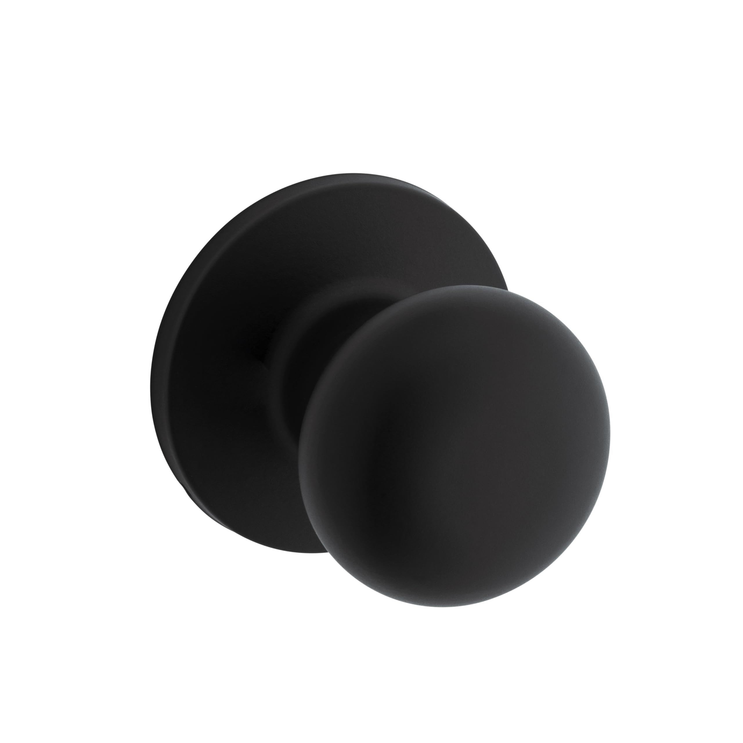 Safe Lock, Athens Knob, Passage for Closet or Hallway Doors, Matte Black Finish