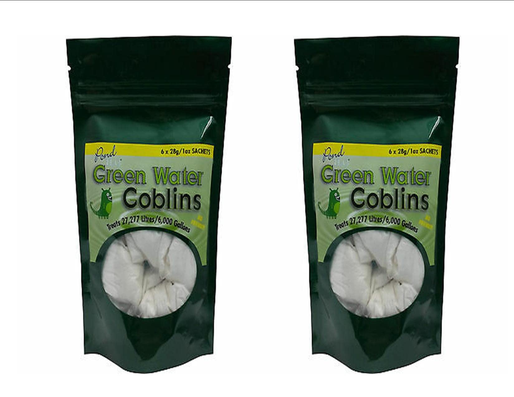 Pond H2o Greenwater Goblins Pond Water Treatment, 6000 Gallons - Natural Treatment for Water Garden Koi Fish Ponds Will Not Harm Aquatic Life | Value 2 Pack