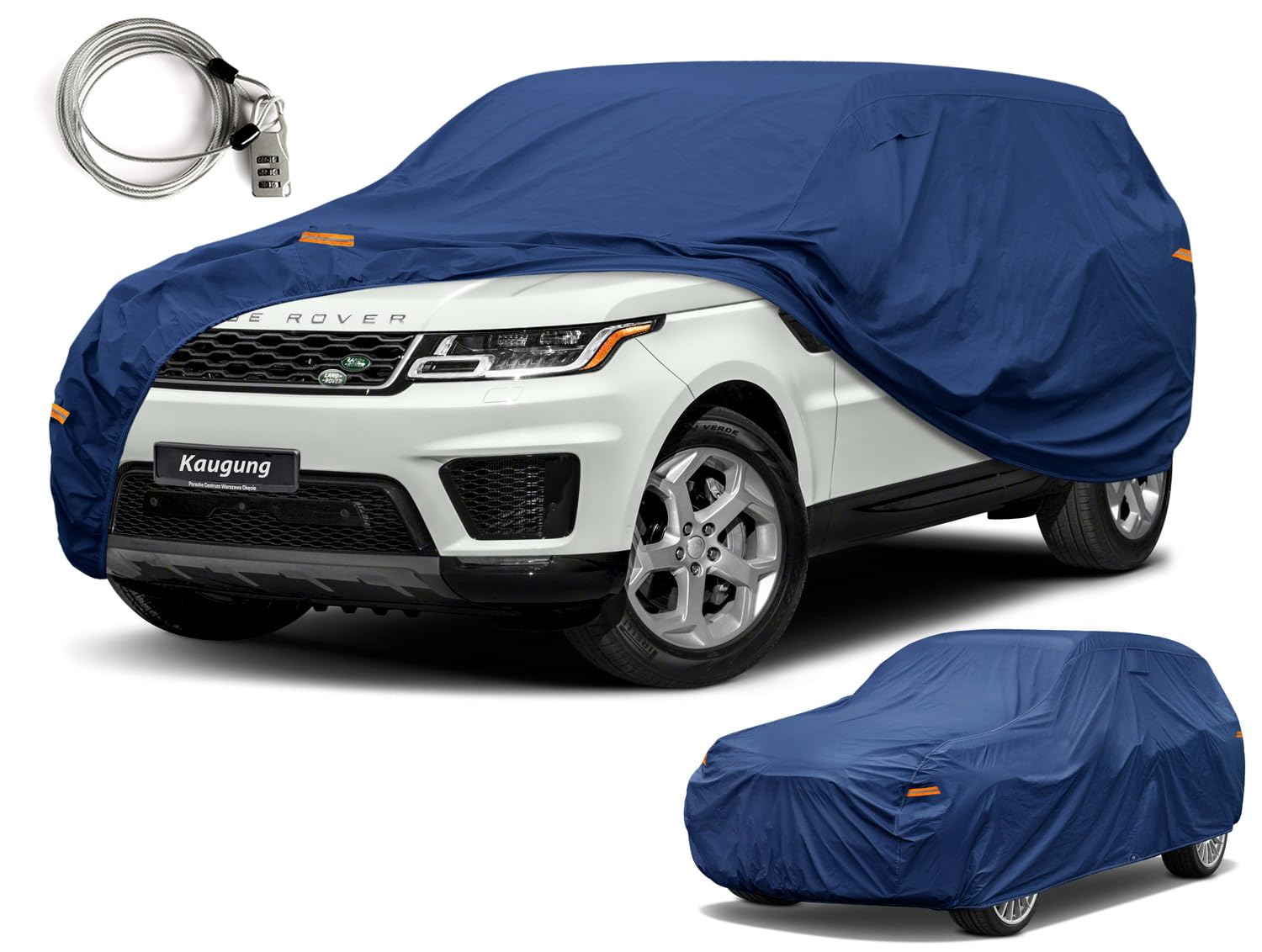 Kaugung Custom Fit Car Cover for Land Rover Range Rover SWB & Range Rover Sport, Heavy Duty SUV Waterproof All Weather Protection, Breathable Exterior