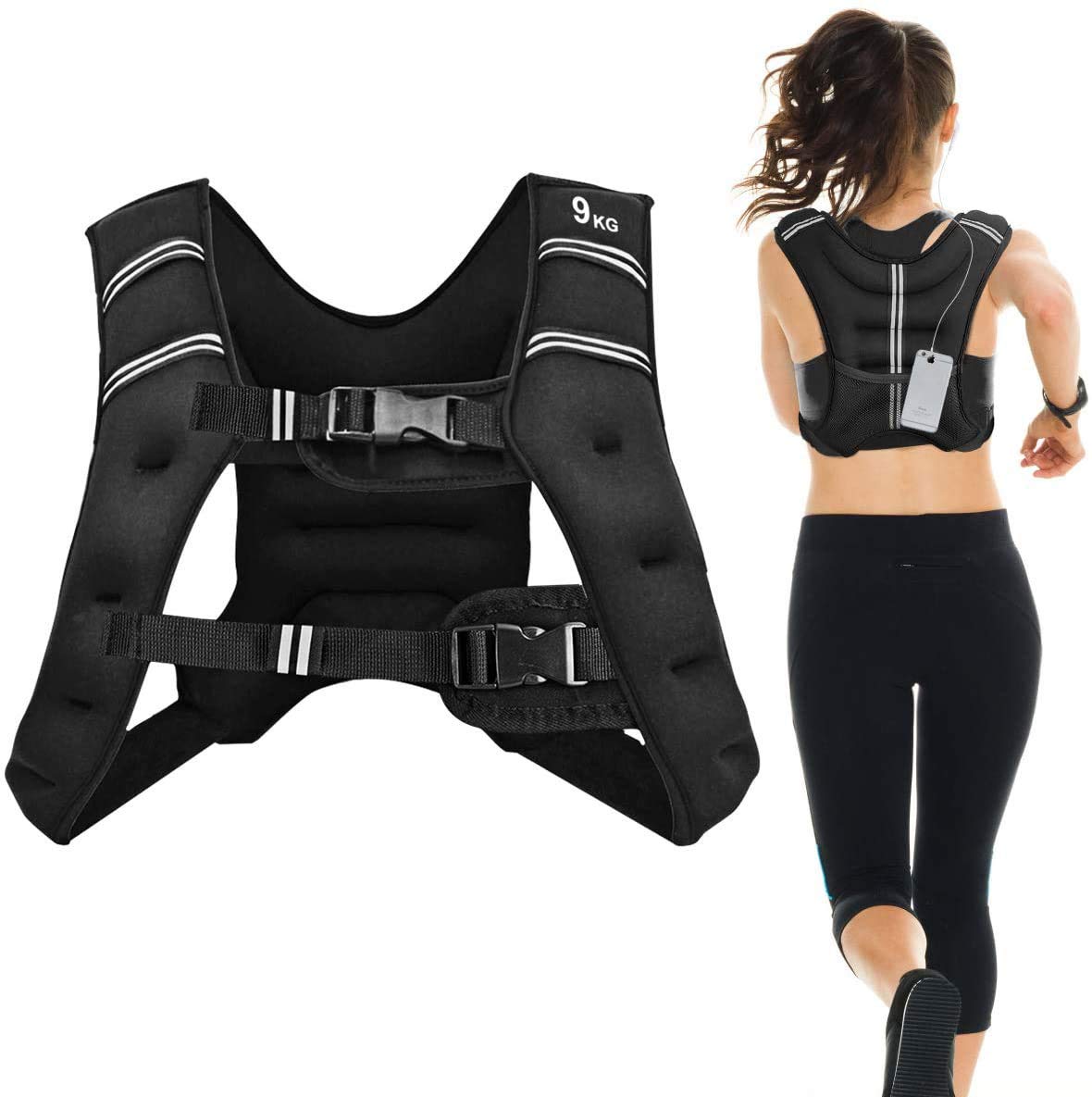 COSTWAY Gilet Lesté Réglable 5KG pour Cross Training
