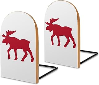 Emblemat łoś na kanadyjskiej flagi, drewniane końcówki na książki na regały nowoczesne książki uchwyt na książki przegroda dekoracyjna 1 para