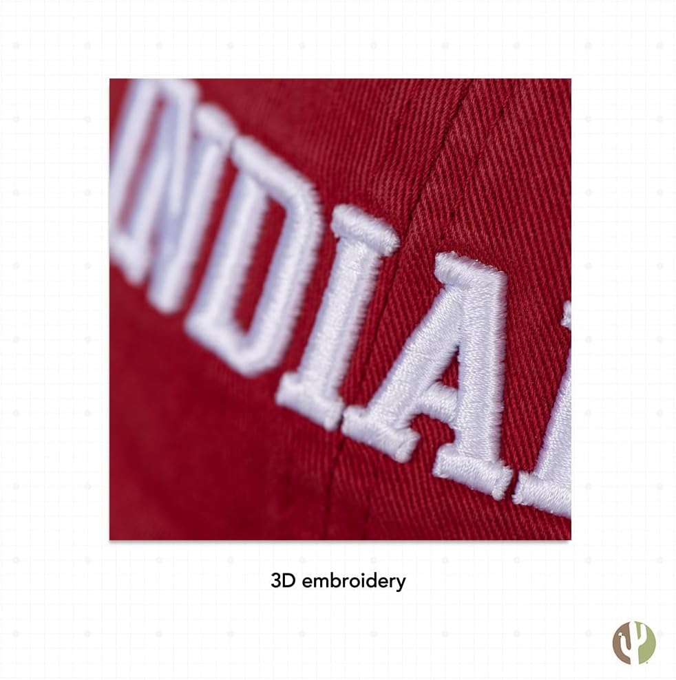 Desert Cactus Indiana University Baseball Hat Hoosiers Bloomington Brimmed Embroidered Hats Cap Adjustable Cloth Strap Adult (Style I1) - Image 5