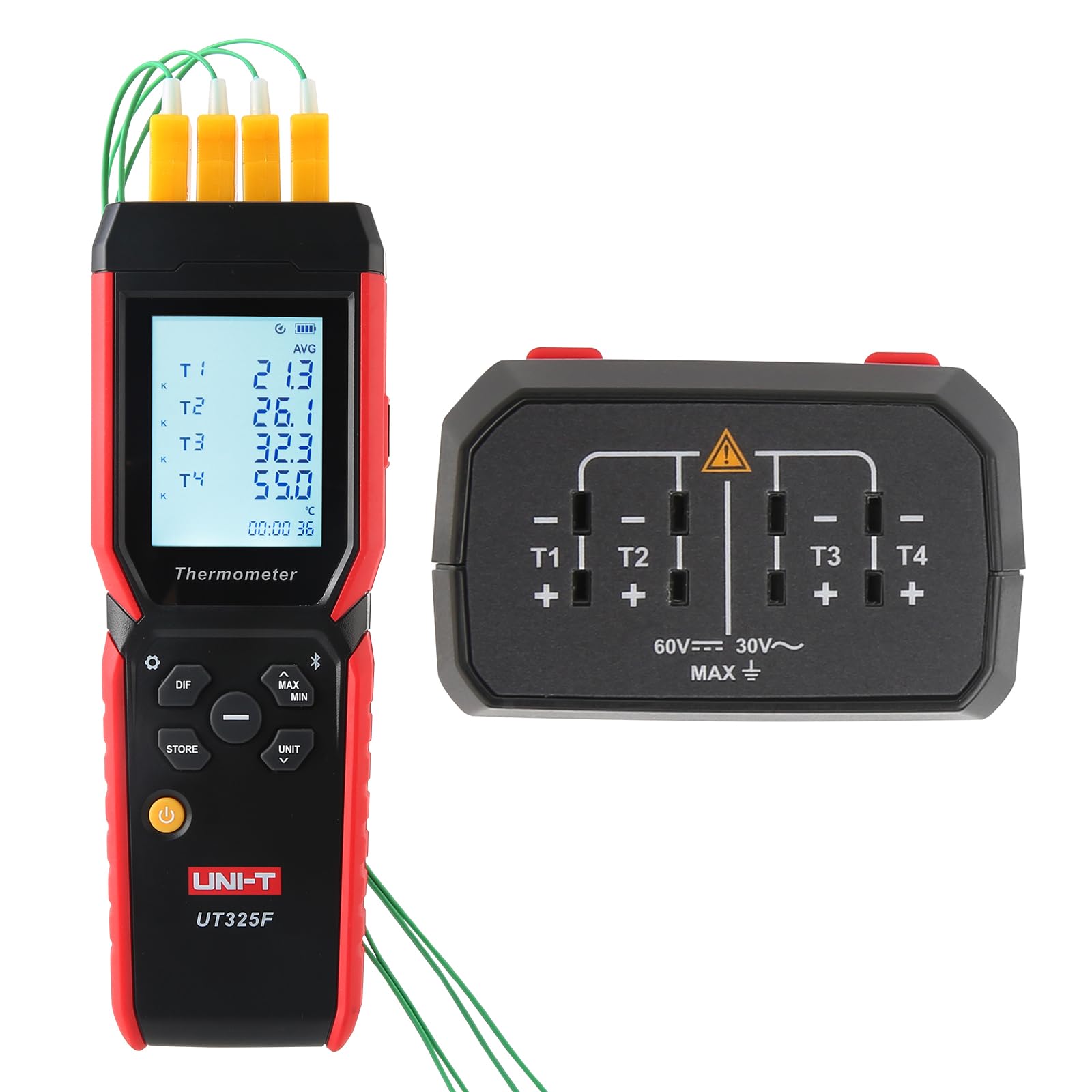 UNI-T UT325F Intelligent Industriell Klasse 4-Kanal Thermoelement Thermometer/J,K,T,E,R,S,N Typ Sonde Bluetooth Daten Lagerung