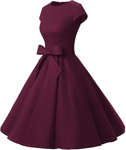 Miniatura 3 de Dressystar - Vestidos clásicos de fiesta con mangas casquillo, estilo Rockabilly y retro de la década de 1950