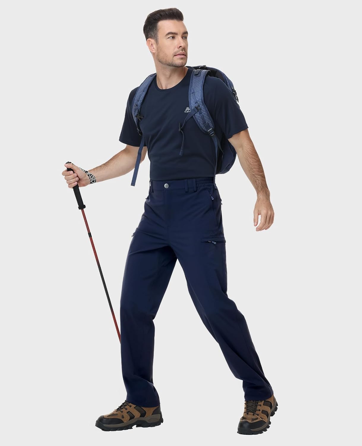 Haimont Men's Hiking Cargo Pants 6 Pockets Nylon Strech Lightweight Quick Dry Water Resistant Outdoor Travel, 30"/32"/34"