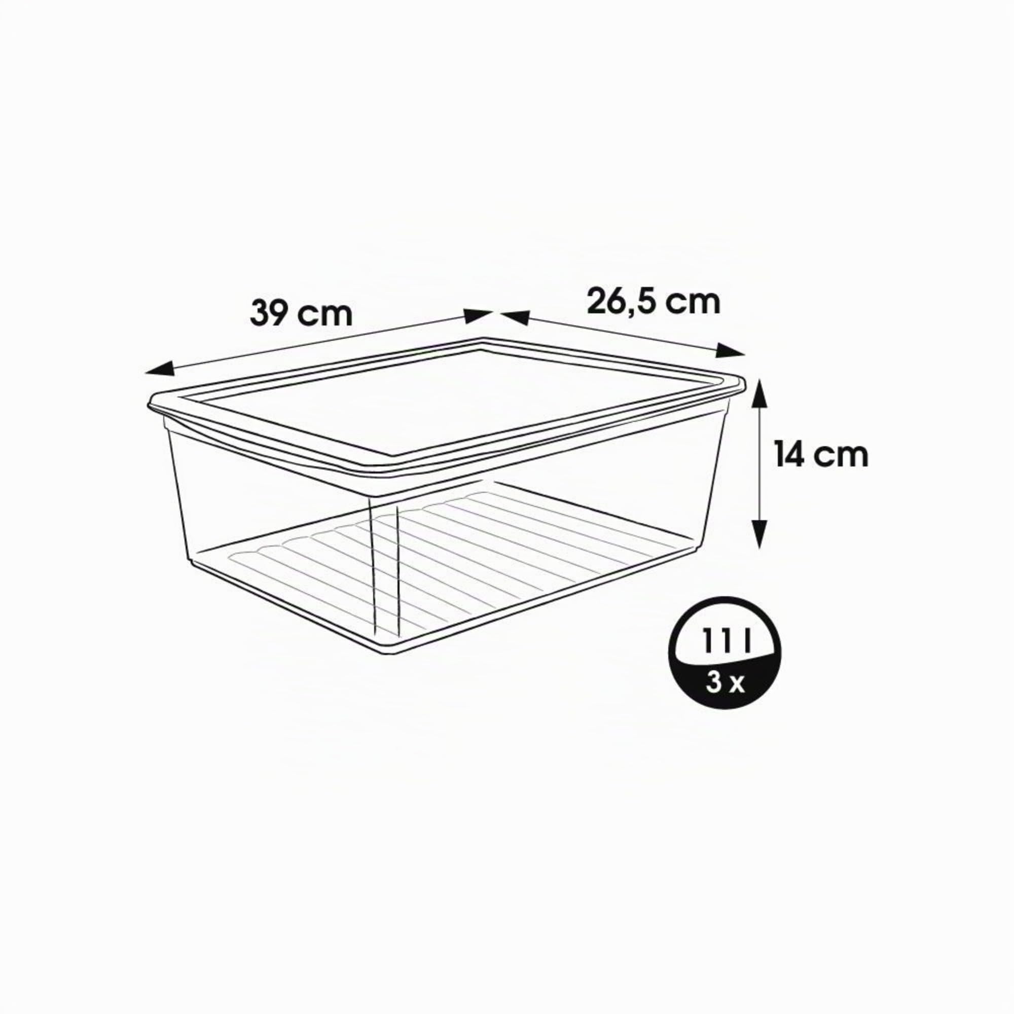 keeeper Cajas de almacenaje con Air Control System, Set de 3 unidades, 3 x 11 l, Bea, Transparente