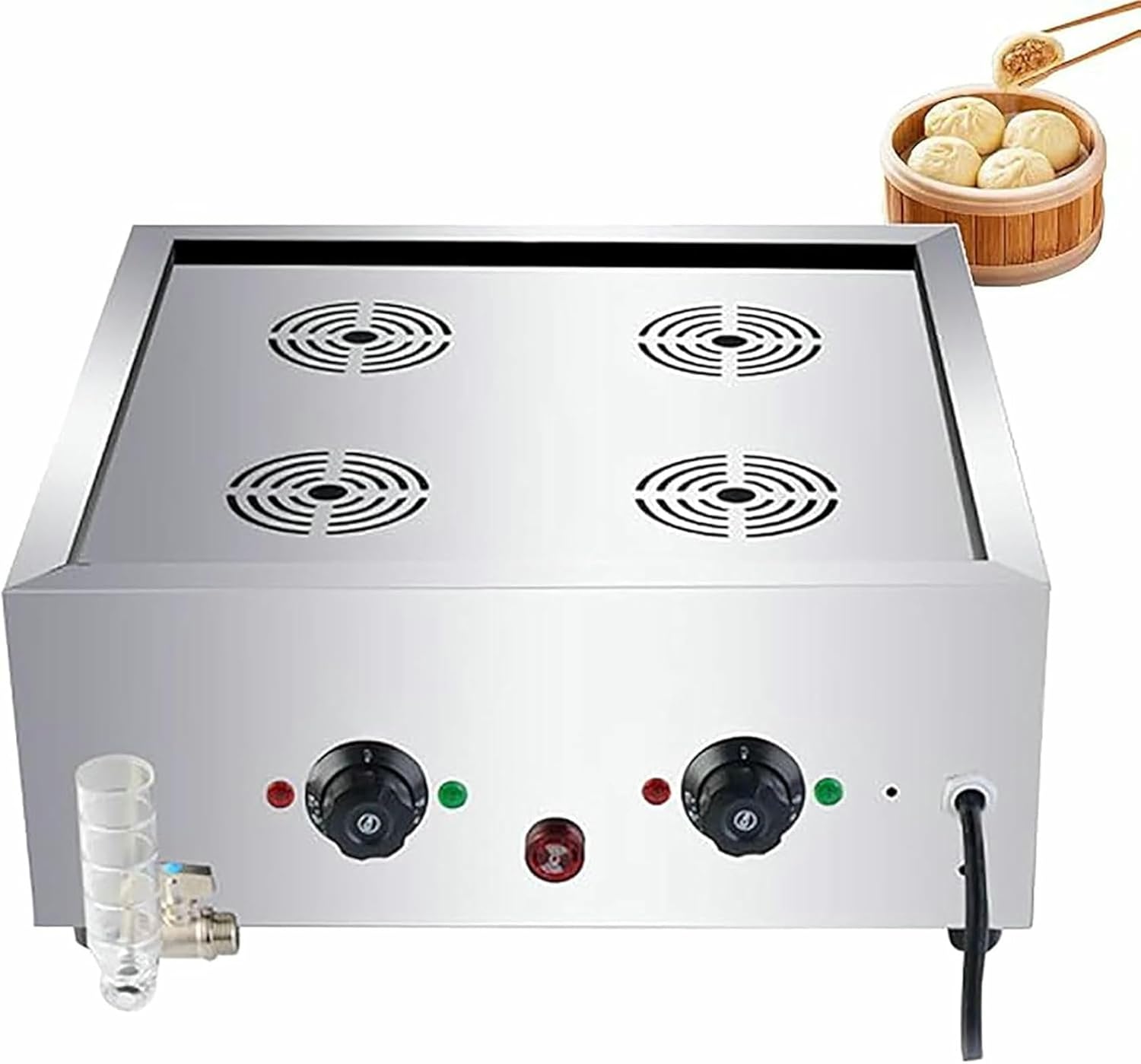 Electric Machine To Make Steamed Buns, 13.5 L, Commercial, With Automatic Temperature Control Of 30 To 110 ° C And Dry Cooking Alarm (6 Holes).