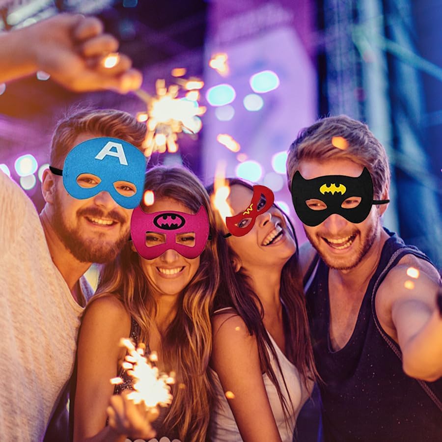 Superhero Masks for Kids Adults, 35pcs Costume Masks Cosplay Eye Masks Party Favors Supplies Birthday Decorations - Image 5