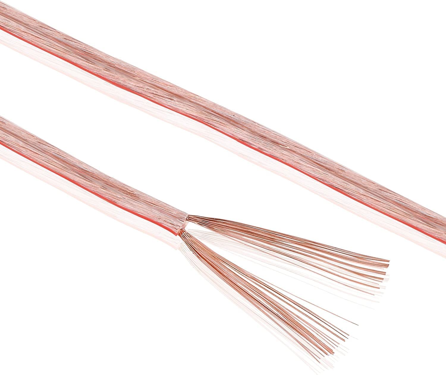 CABLEPELADO Cable de Altavoz | Alambre Trenzado Cable CCA | Aluminio Revestido de Cobre | Sección 1.5 mm2 | Transparente | 100 Metros