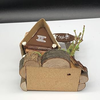 Amazon.co.jp: 古民家ミニチュア模型日本庭園木製レトロ