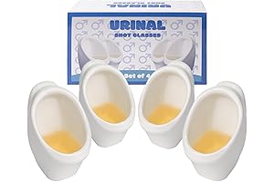 Hilarious Urinal Shot Glasses: 4-Pack of 0.8 oz Gag Mugs for Bachelor...