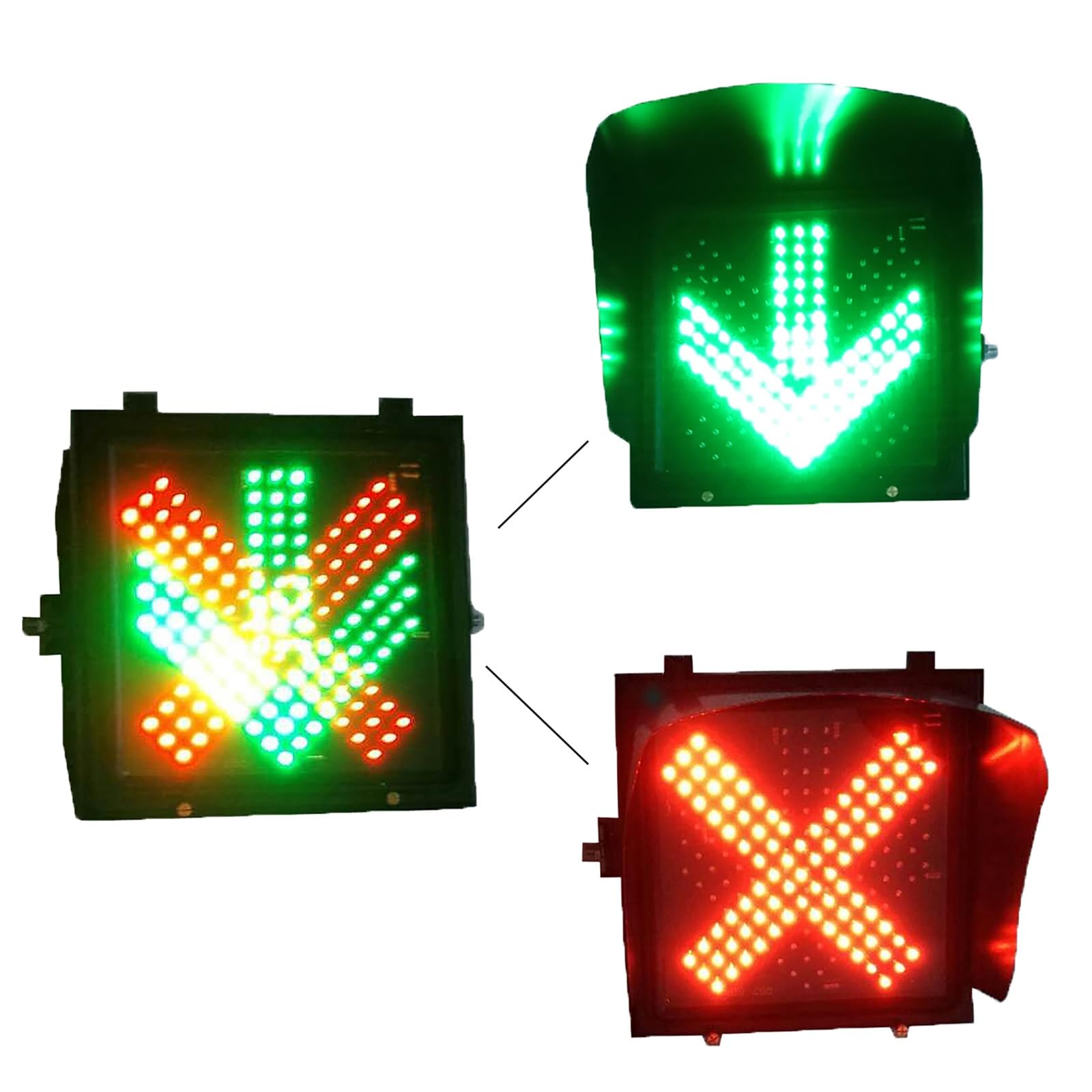 Amazon.co.jp: 産業用 LED 信号機、四角いブロック信号赤 X/緑の
