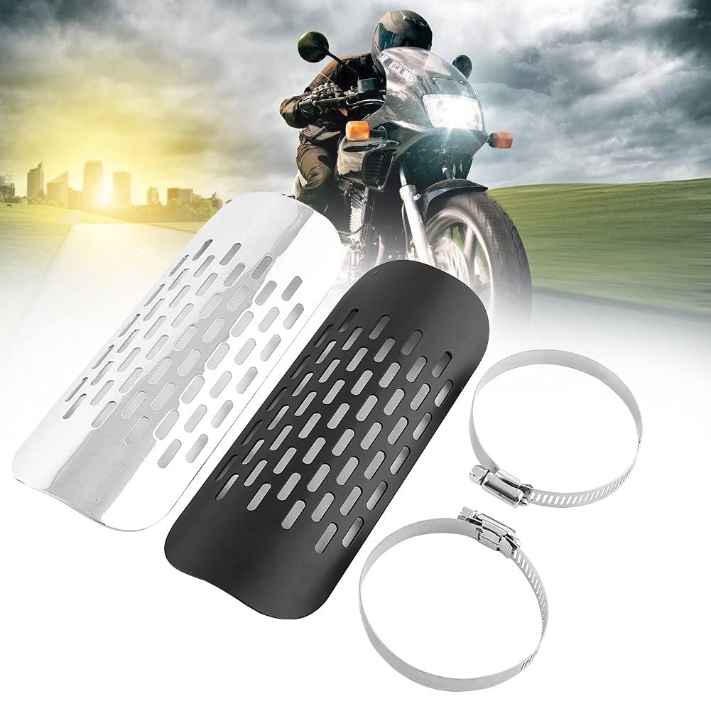 Uniwersalna metalowa osłona cieplna wydechu samochodowa, motocykl motocykl rura tłumika wydechu osłona cieplna pokrywa izolacji cieplnej osłona pięty tłumik ochrona cieplna (srebrny)
