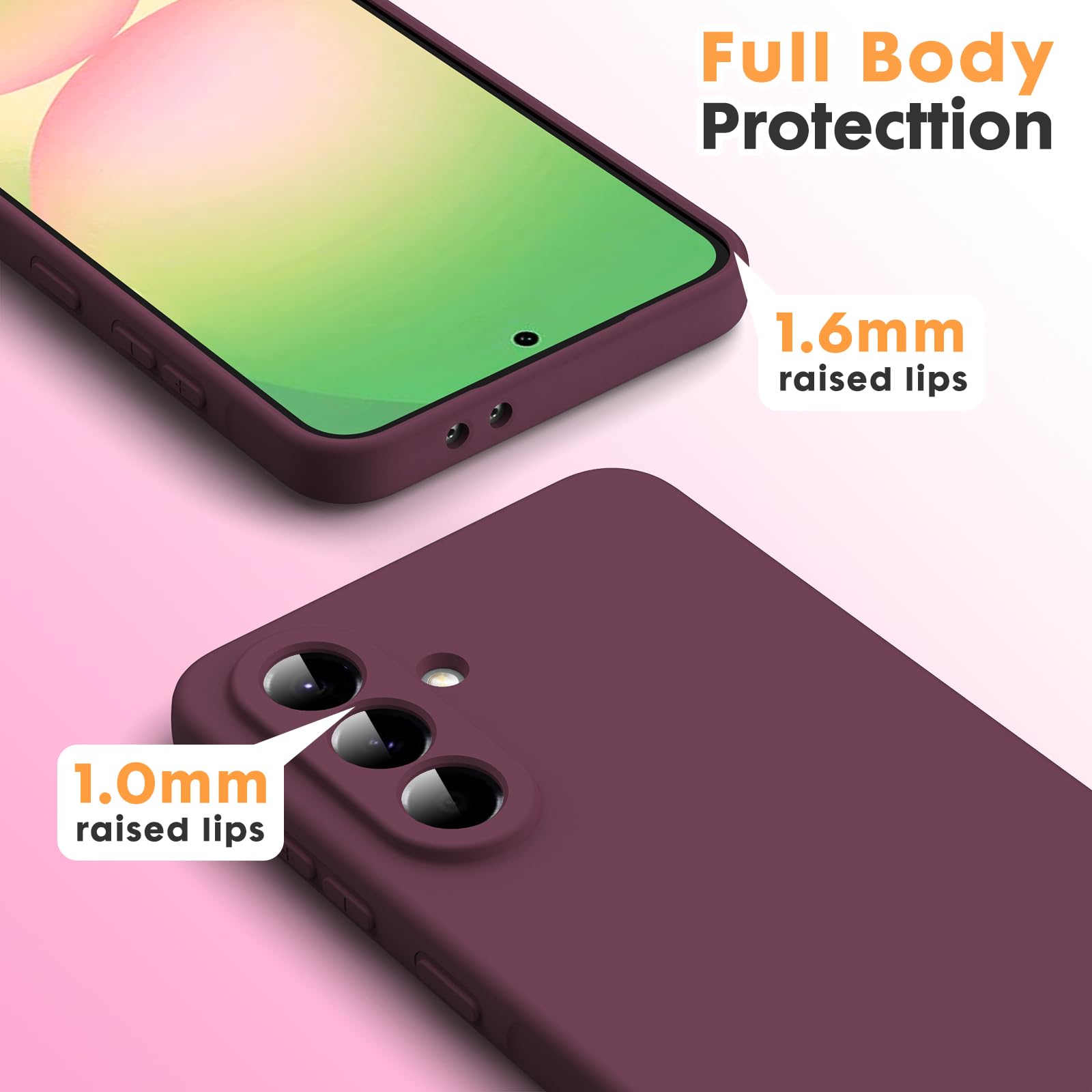 Byvuwiay Cover per Samsung Galaxy A56 5G, Morbida Silicone Liquida TPU Protettivo Ultra Slim Custodia Antiurto, Custodia Compatibile con Samsung Galaxy A56 5G - Rosso vino