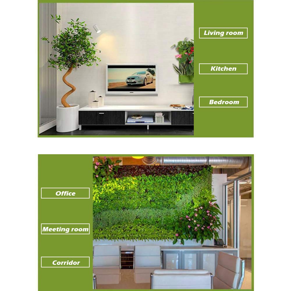 Sacs de plantation à suspendre, 49 poches verticales à fixation murale, sac de plantation, sac de culture vertical, sac de rangement pour plantes (1 m × 1 m, noir)