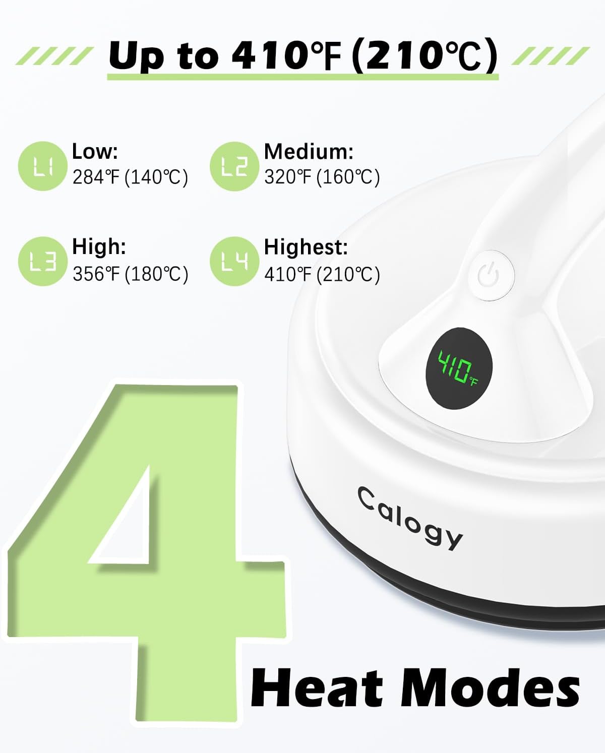 Calogy Mini Heat Press, Small Round Heat Press Machine 5" Diameter, Portable Iron 4 Levels Temp Max 410℉ for Heating Transfer Sublimation Crafts, DIY Coaster, Bag, Pillow, Ceramic (Ivory White)