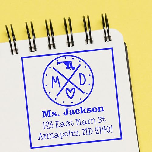 Miniatura 97 de Texas State Love - Sello de dirección cuadrado, uso con almohadilla de sellos, sello de correo de Texas, tamaño 1-5/8 pulgadas Manija