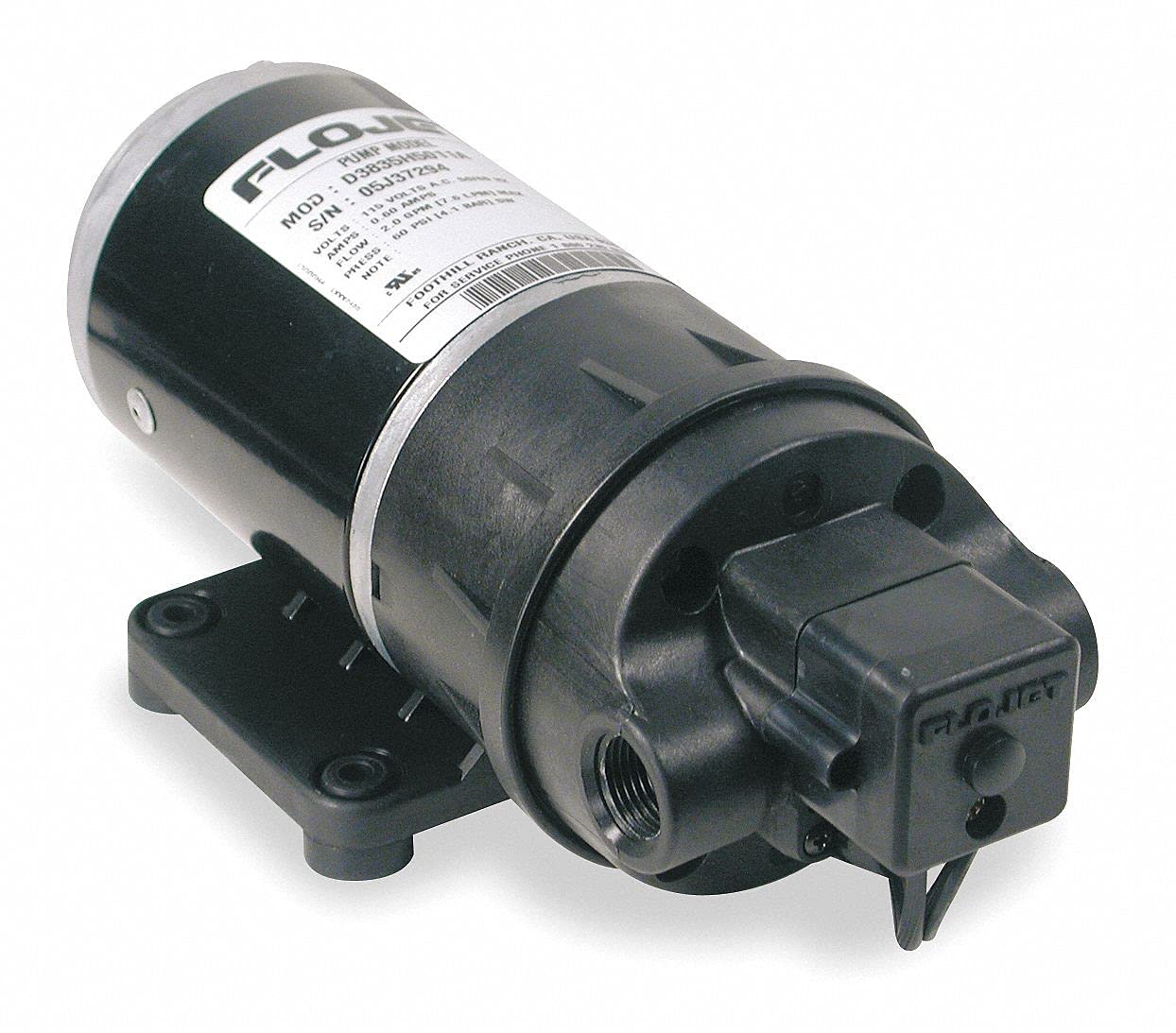 Flojet Duplex Chamber Diaphragm General Industrial Pump, Voltage: 115, Polypropylene - D3835H5011A