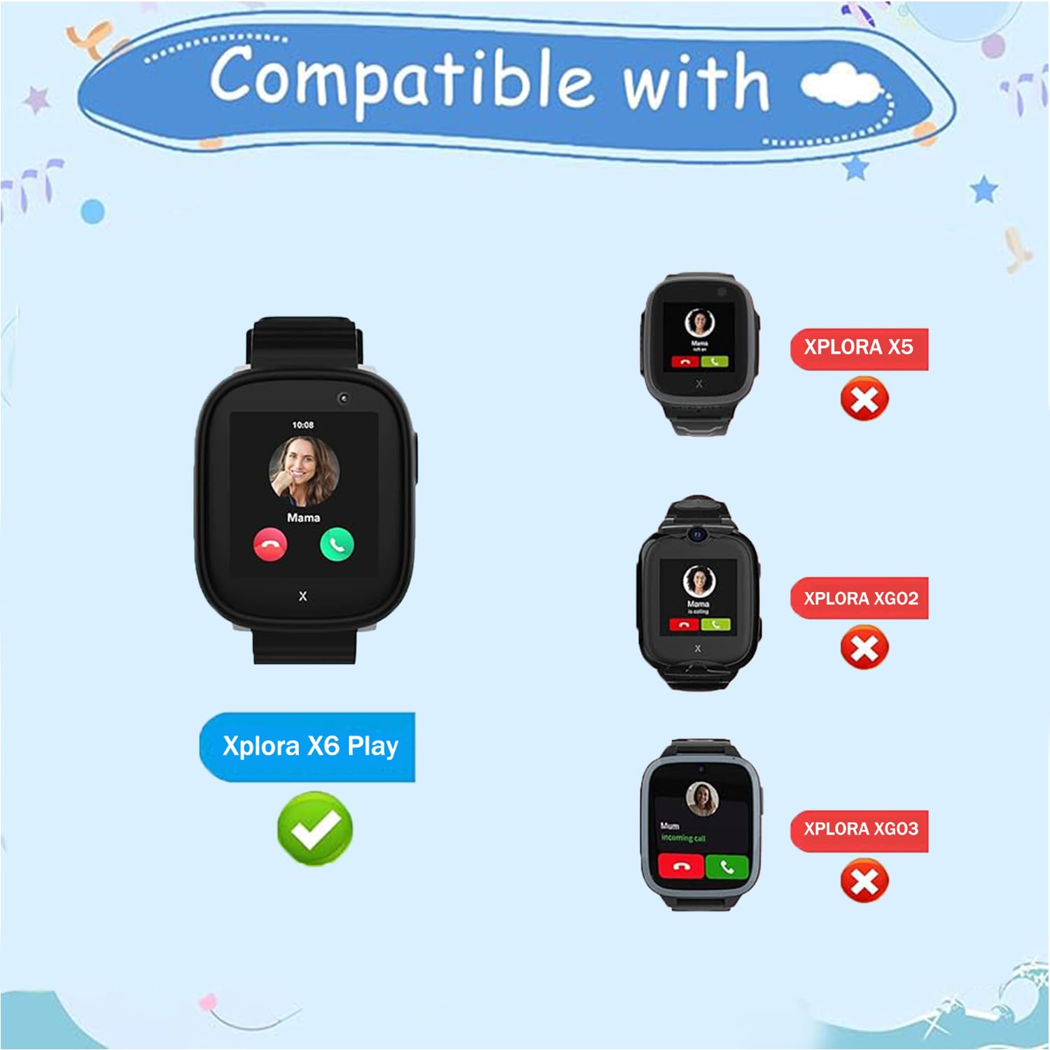 VELULYX Kids Nylon Band for Xplora X6, XPLORA Kids Smartwatch Girls Boys Replacement Straps for Xplora X6 Play - Image 3