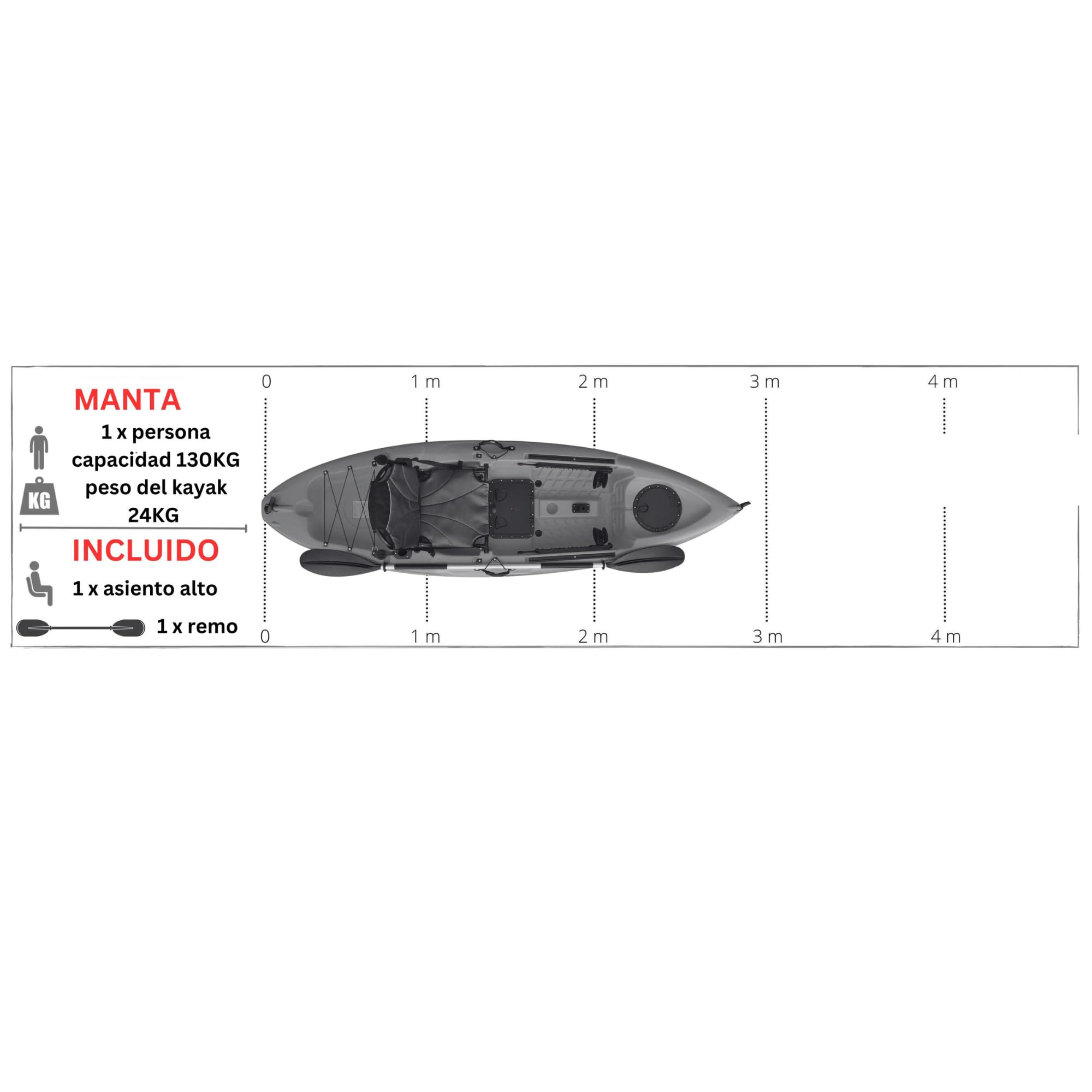 Cambridge Kayaks ES, Manta Selva Solo Kayak DE Pesca Asiento Alto