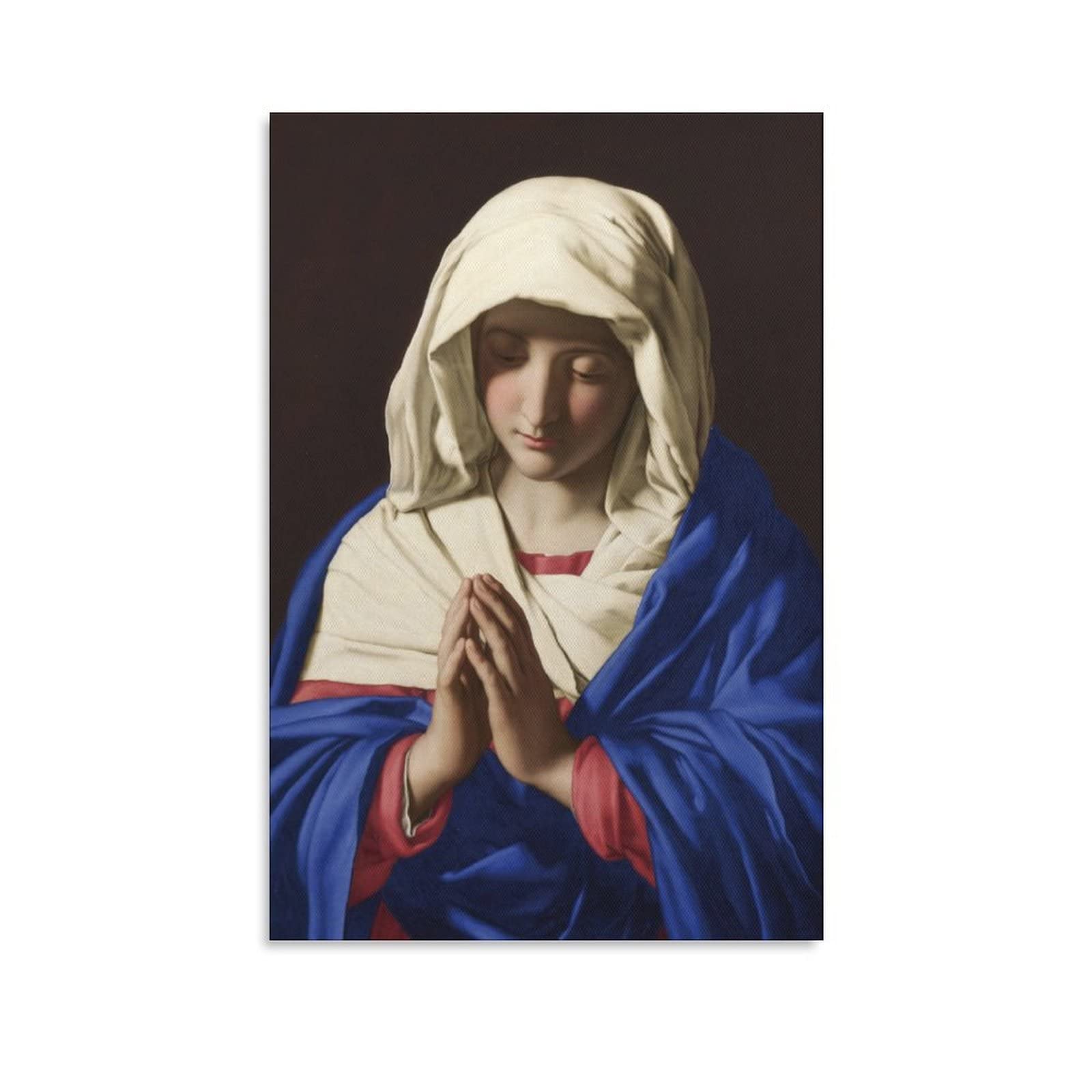 SDMFUNS Catholic Prayer Virgin Mary Canvas Poster Bedroom Decor Sports Landscape Office Room Decor Gift 8x12inchs(20x30cm)