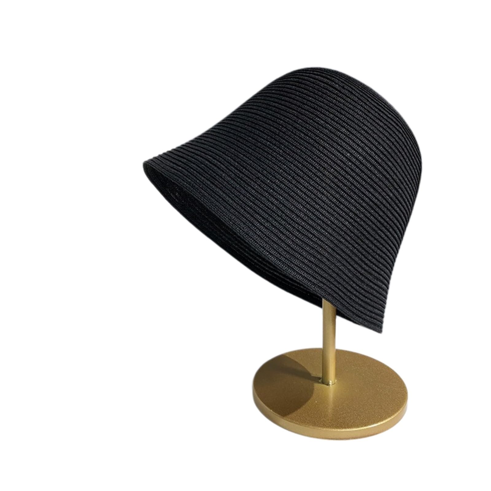 Cappellino da Baseball,Cappello Pescatore Cappello di Paglia delle Donne Moda, Sole Traspirante Leggero All'aperto con Semplice Aspetto A Colore Solido-Black