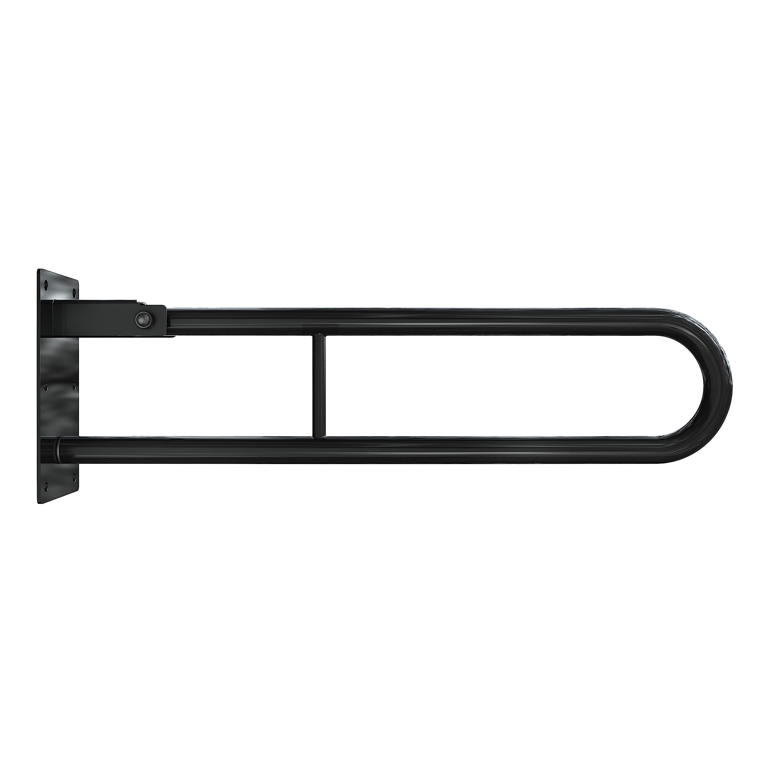 Aquabad® Barra de Apoyo abatible de acero, negro, 60 cm