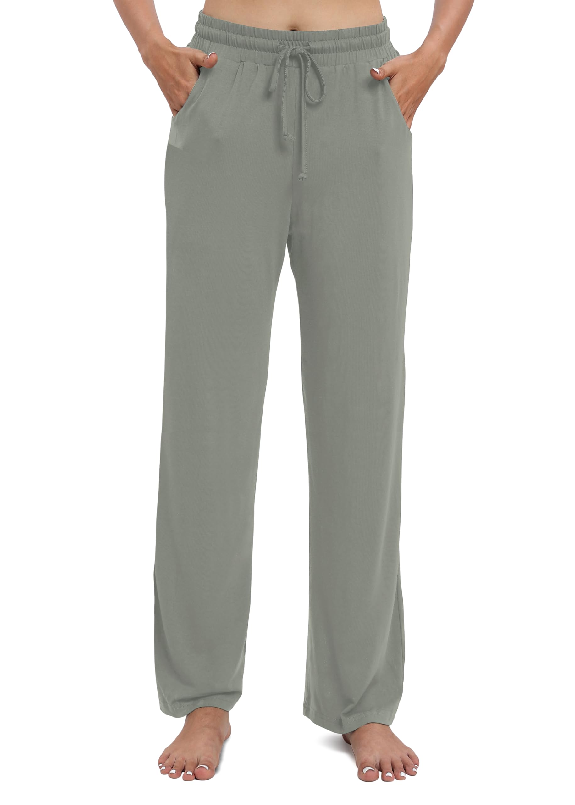 Friptspyg Damesbroek met hoge taille, wijde broek met knoop, rechte pijpen, casual werkbroek, stretch, yogabroek met zakken, donkergrijs, XL