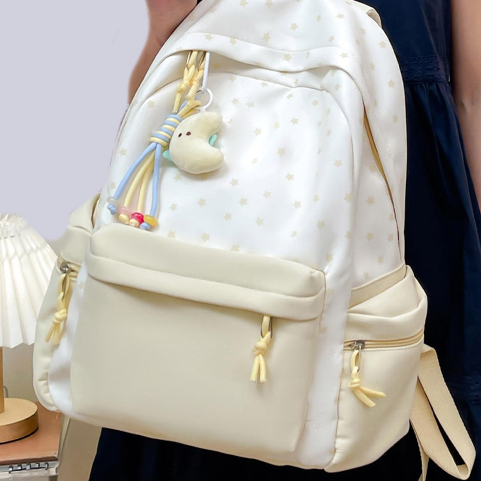 Zaino capacità Borsa per laptop Zaini casual Borsa da scuola per studenti Stampa stella Borsa da viaggio per studenti per adolescenti