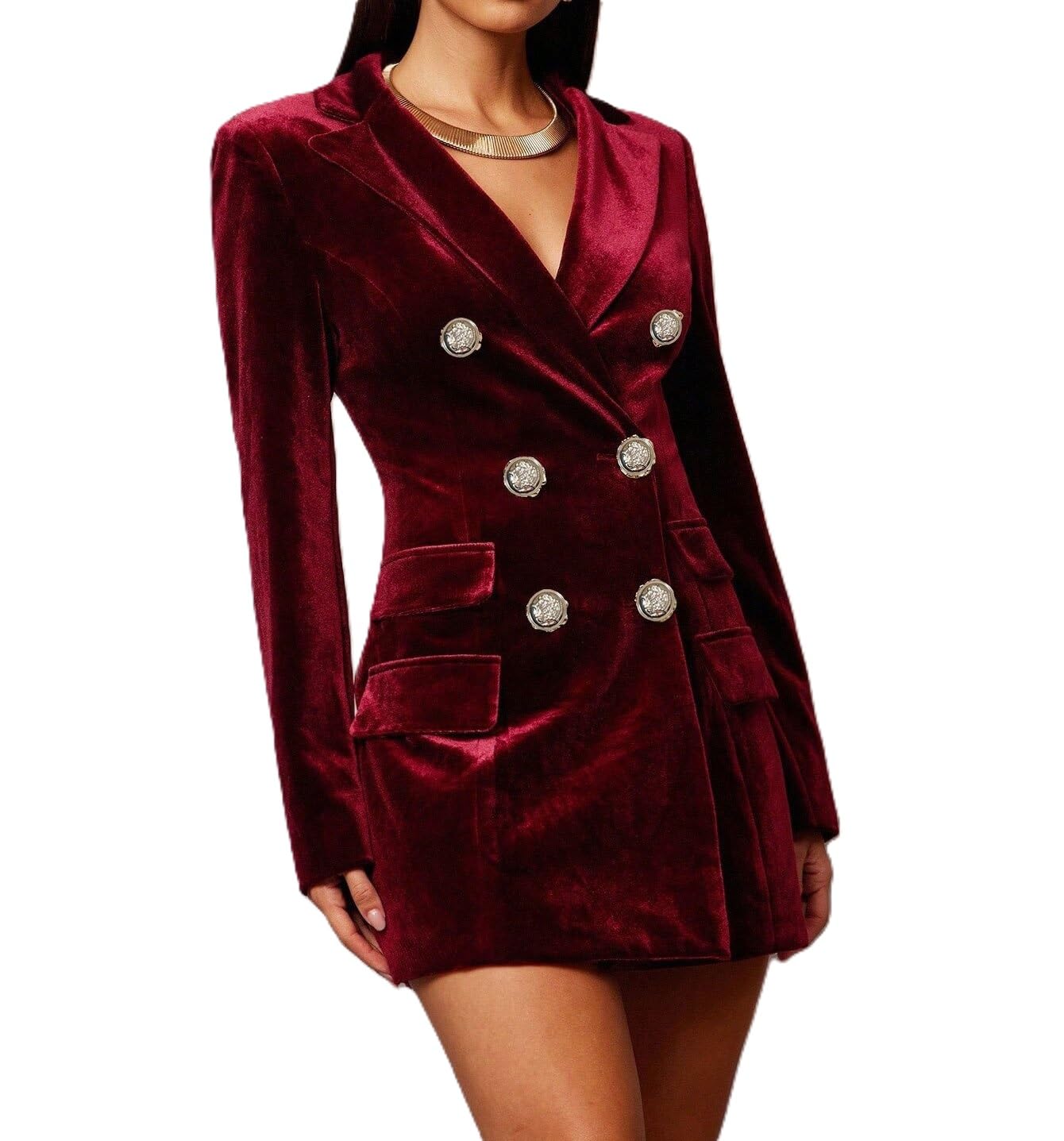 Melliflo Women Velvet Blazer Jacket Dress Formal V Neck Notched Lapel Velvet Suit Skirt Elegant Business Work Office