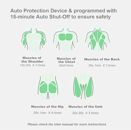 Miniatura 6 de Pistola de masaje de 6 velocidades, masajeador muscular de tejido profundo de mano inalámbrico, dispositivo de percusión recargable súper silencioso