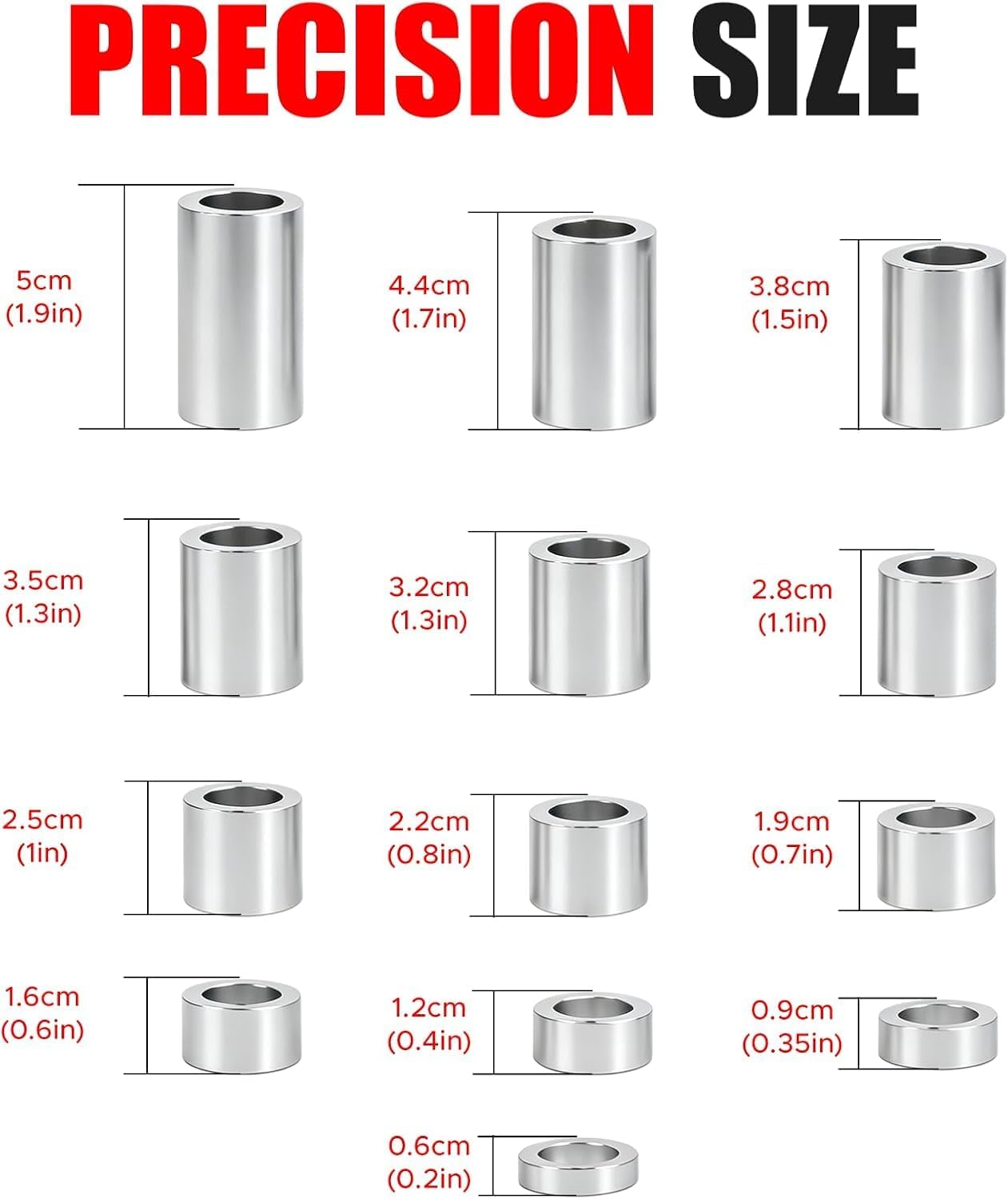 13 Pcs Wheel Axle Spacer Kit, I.D.3/4" - O.D.1-1/8" CNC Aluminum Axle Reducer Spacer Set, Axle Reducing Bushing Adapters for Motorcycle, Bench Grinding Wheels