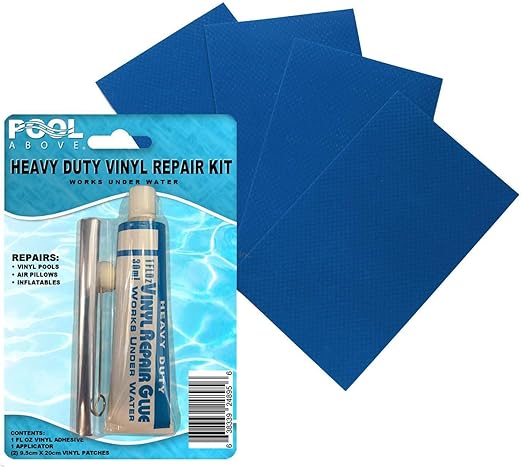 Heavy Duty Vinyl Repair Patch Kit | Vinyl Cement Adhesive Glue and Colored Patches for Inflatables Boat Raft Kayak Air Beds Inflatable Mattress Hole Repair