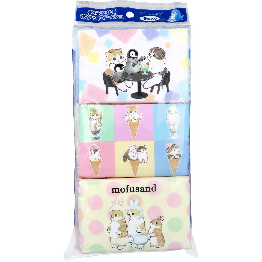 mofusand モフサンド　まとめ売り　16個 Amazon | 水に流せるポケットティシュ mofusand(モフサンド) 16枚(8組