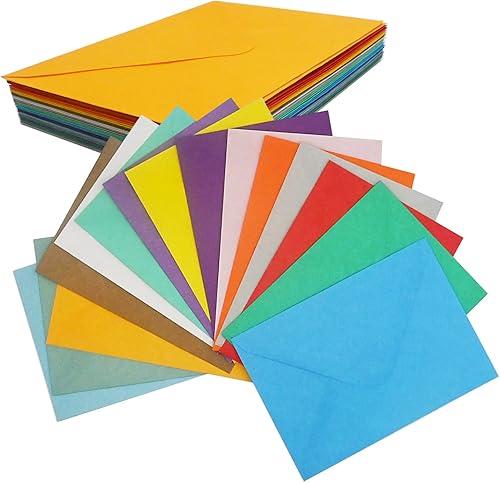 Paquete de 100 sobres coloridos de 5 x 7 pulgadas sobres de colores surtidos para invitaciones cumpleaños graduación baby shower tarjeta de