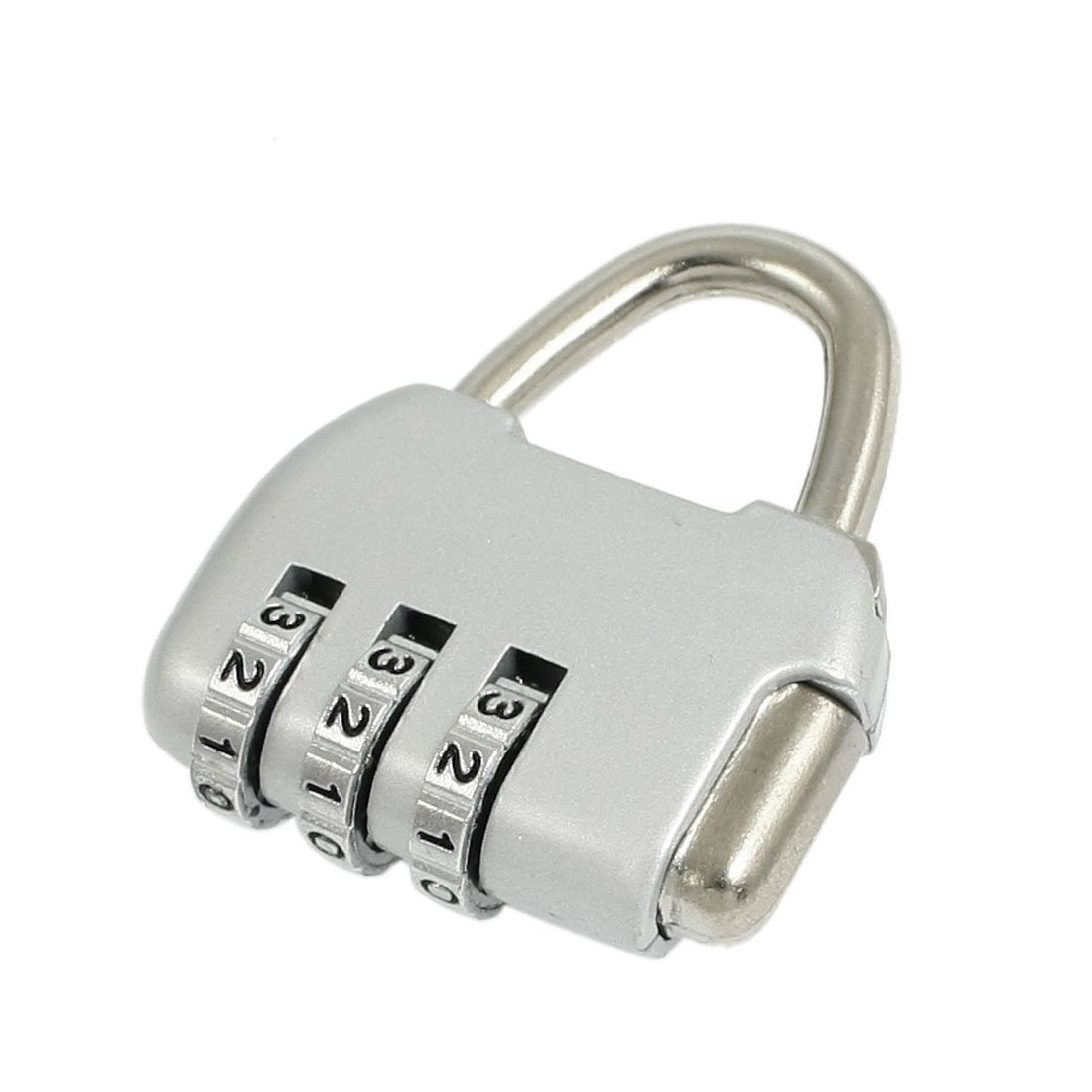 Aexit Metal 3 Padlocks &amp; Hasps Digits Jewelry Necklace Box Combination Password Padlock Combination Padlocks Silver Tone