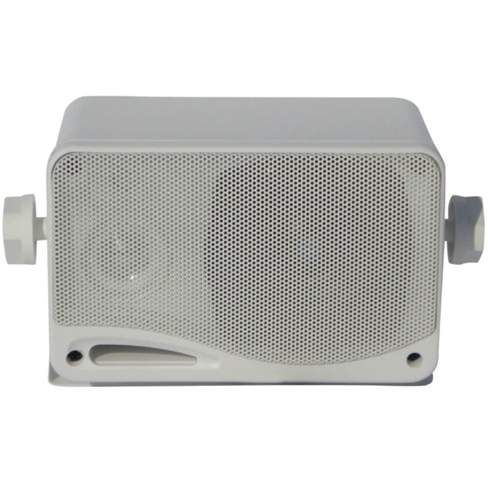 KIT Set pour Pyle PLMR24 2 Enceintes d'écoute universelles, Blanches, étanches, 200 Watts rms et 400 Watts Max, pour Plage, Bar, Restaurant, Bateau, annexe, par Paire + Supports et câbles offerts