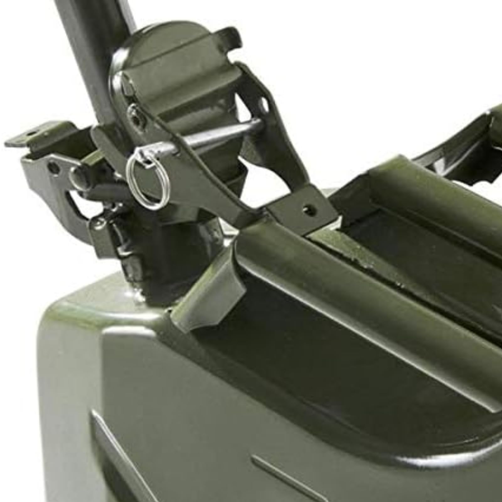 Tanica in Metallo Omologata UN 5/10/20 Litri per Carburante Benzina Colore Verde RAL 6003 Fornita Senza Boccaglio con Chiusura di Sicurezza (20 Litri)