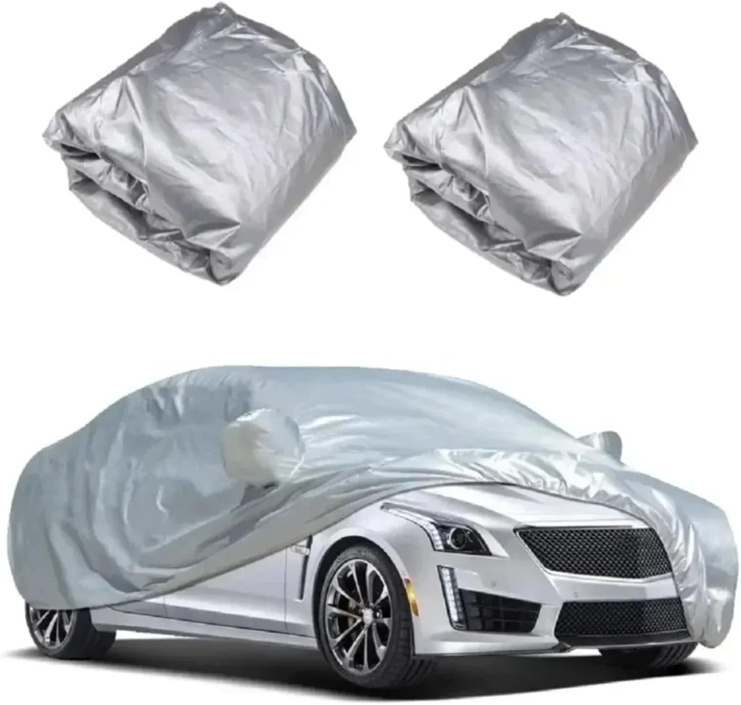 The Four Seasons Fit Full Car Cover Waterproof Dustproof PE Film Coat Aluminum Protective Sunshade UV Ray Reflectioncar Cover (S)