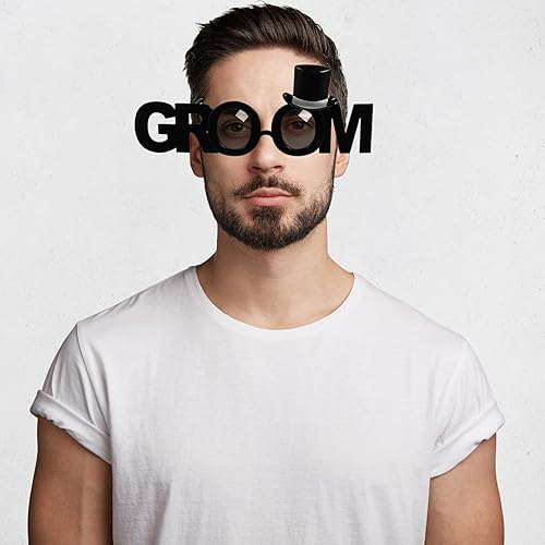 Miniatura 3 de NUOBESTY Lentes decorativos para despedida de soltero y novia, para despedida de soltero y despedida de soltera para accesorios de fotos de fiesta,