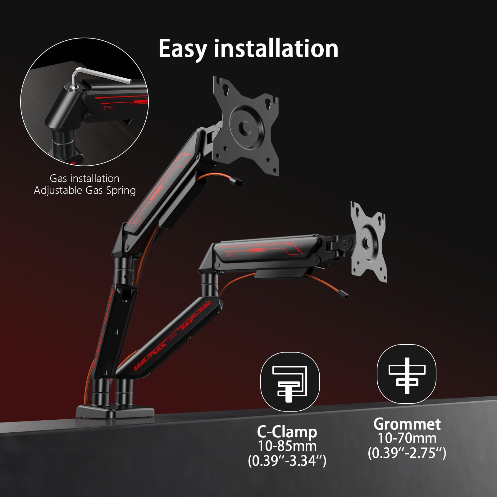 ETHU Supporto per monitor 2 monitor